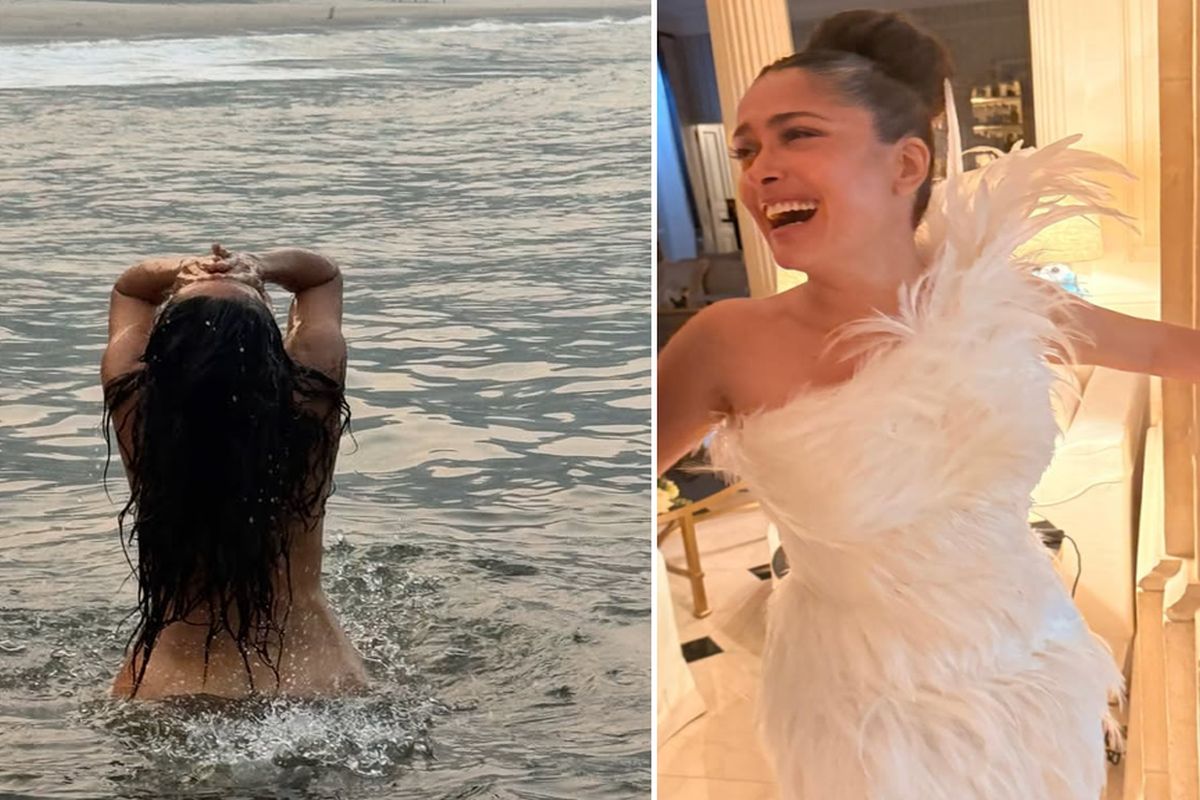 Salma Hayek tira a roupa para comemorar 60 anos