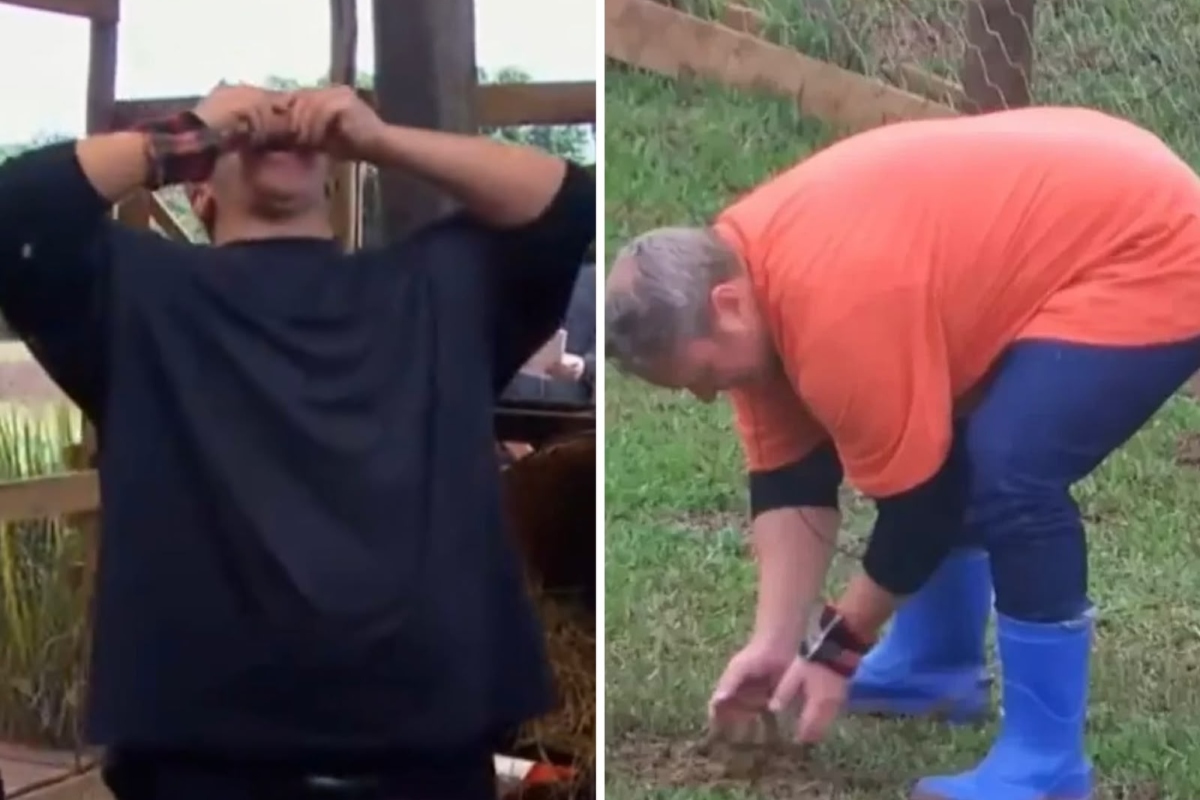 Serginho come ovo cru e pega cocô com as mãos