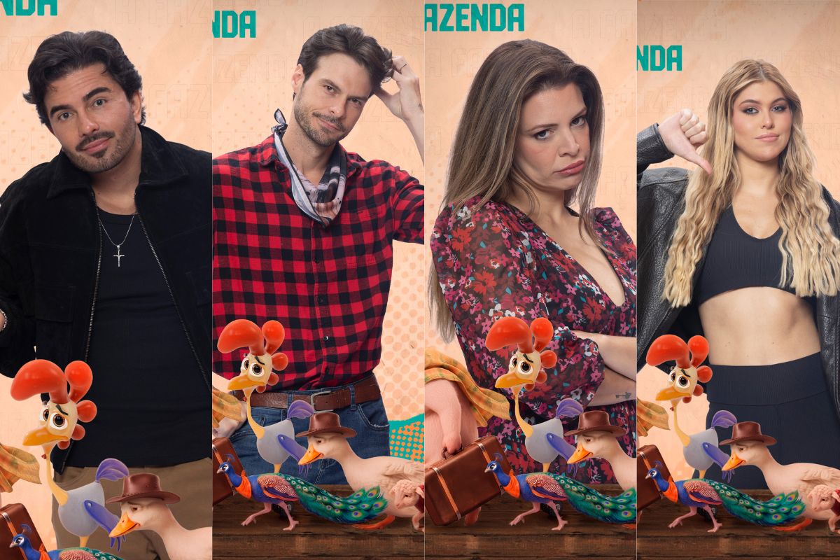 Alfredo, Igor, Renata e Eduarda em A Fazenda 18