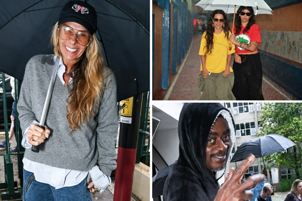 Famosos enfrentam chuva em São Paulo para exercer seu direito de voto