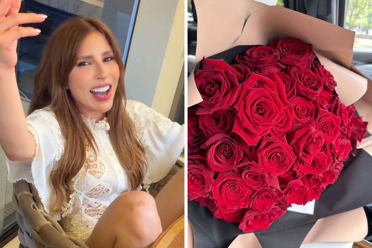 Manu Bahtidão ganha buquê de flores dias depois da separação