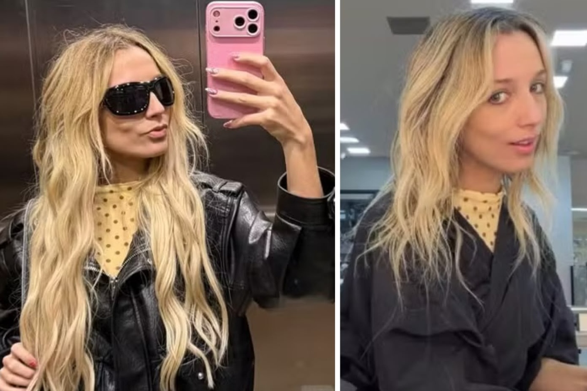 Samira retira o aplique dos cabelos