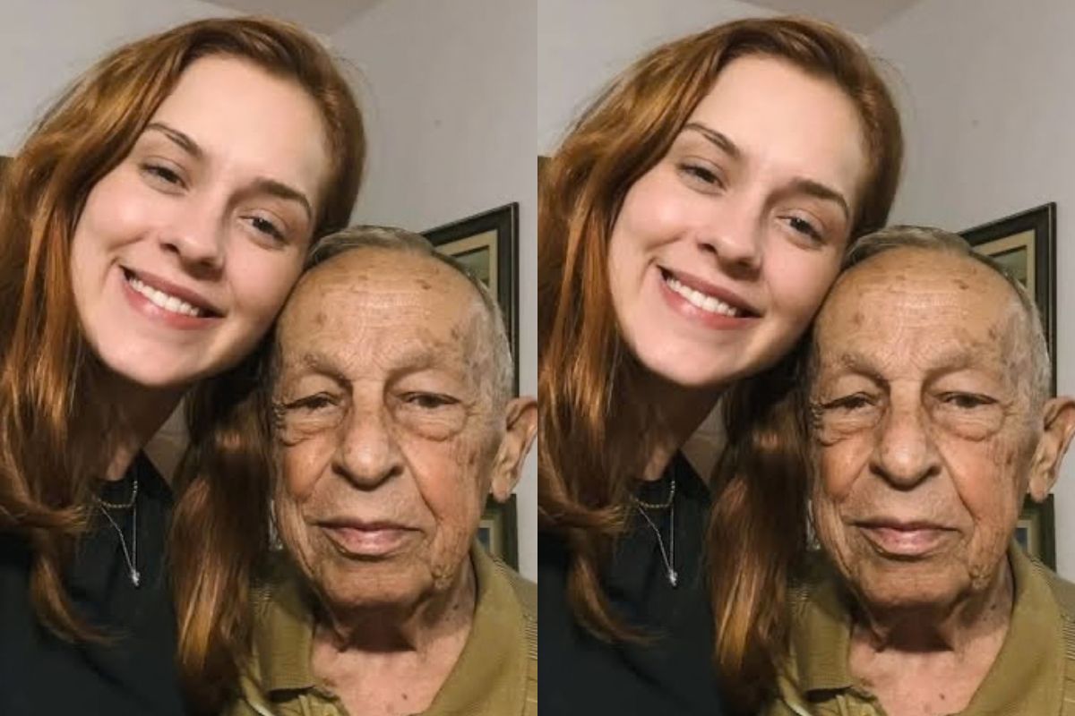 Sophia Abrahão com o avô
